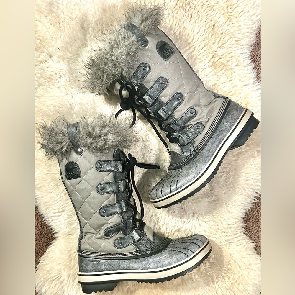 SOREL Waterproof Distressed Gray Tofino Tall Snow Boots WOMENS SIZE 7